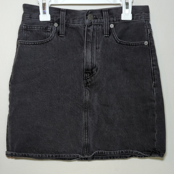 Madewell Dresses & Skirts - Madewell Black Denim Mini Skirt Rigid A-Line 100% Cotton Women's Size 23"